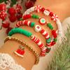 Transfronteiriço Novo Europeu e Americano Terno Papai Noel de Natal Presente Moda Colorido Artesanal Pulseira de Cerâmica Macia