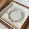 Colección Perla Estrella: Pulsera en Capas de Perla Rosa Nebulosa y Fragmentos Plateados, Estilo de Lujo Ligero de Tres Capas de Gama Alta, Pulsera Suave y Elegante