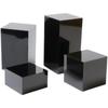 . Expositor de columna cuadrada de acrílico negro para joyas y cosméticos, base de mostrador