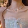 Collar de perlas largas irregulares, estilo francés, ligero, de lujo, elegante, de lana, con cadena, sencillo, de alta gama, al por mayor, para mujer.