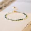 Pulsera Badu Green Hair Oro Chapado en Oro de 14K Joyería de Mano Regalo Nicho Cuentas Verdes para la Transferencia de la Fortuna Estilo Retro Ins Femenino