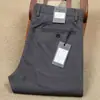 Pantalones nuevos de algodón elástico de viscosa fina para primavera y verano, color gris oscuro, rectos, transpirables, de cintura media, para hombre, estilo business casual