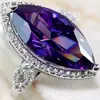 Huajie desejo e-commerce transfronteiriço fonte novo anel de zircônia olho de cavalo roxo popular na Europa e nos Estados Unidos joias femininas de noivado