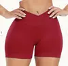 Shorts de Deporte de Cintura Alta sin Costuras Transfronterizos, Levantamiento de Glúteos, Estilo Melocotón, Leggings Deportivos para Exteriores, Shorts de Yoga Cruzados en la Cintura para Mujer