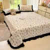 Conjunto de Cama de Inverno Classe A Luxo Leve Lã de Leite Renda Estilo Colcha Conjunto de Quatro Peças Capa de Edredom Renda Colcha Conjunto de Três Peças Conjunto de Roupa de Cama 3