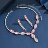 Suministro directo de fábrica para comercio electrónico transfronterizo collar de strass de cristal pendientes traje de dos piezas accesorios de collar para vestido de banquete