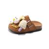 Pelúcia de urso fofa sapatos boken chinelos baotou mulheres usam primavera feio adorável pedal o popular deste ano metade