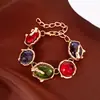 Conjunto de colar e pulseira de cristal oval com design vintage, joias versáteis e que se destacam, para moda transfronteiriça