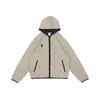 Jaqueta Cardigan com Capuz de Bolinhas Design High Street Estilo Coreano para Homens e Mulheres, Modelagem Solta com Acabamento Preto, Moletom Casual com Zíper Bordado