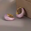 Aretes de Aro Azules Diseño Pequeño con Sentido de Estilo Aretes de Botón para Vacaciones en la Playa Aretes de Aro de Temperamento Simple Aretes de Botón con Sensación de Alta Gama