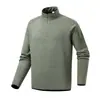 Chamarra de forro polar para senderismo al aire libre de 300 g/m², con media cremallera y cuello alto para hombre, cálida capa base para otoño, sin logo