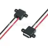 Conector hembra TYPEC impermeable tipo TYPEC2P con cable para carga de datos, conector hembra impermeable con cable y orejas, nivel de impermeabilidad IP66