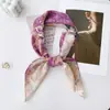 Lenço Quadrado de Seda Retrô Coreano com Estampa Paisley e Toque de Luxo, Combinado com uma Camisa, Lenço Quadrado Versátil para Cintura, Xale, Protetor de Pescoço