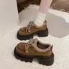 Sapatos Pequenos de Couro Estilo Britânico para o Inverno 2026, Sapatos Versáteis Vintage com Solado Grosso e Forro de Lã, Sapatos Mary Jane de Camurça para Mulheres no Inverno