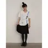 En stock, calidad originalNueva camiseta de verano de manga corta con cuello en V y encaje empalmado