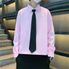 Camisa de Manga Larga para Hombre en Verano y Otoño, Camisa Interior Blanca Lisa Holgada, Estilo Coreano Moderno, Atractiva, Ropa de Trabajo Casual