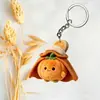 Lindo Llavero de Acrílico de Frutas y Verduras de Dibujos Animados Colgante de Fresa Calabaza Champiñón Accesorio para Bolso Pequeño Regalo