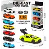 Transfronterizo 1:60 Simulación 8 Modelos Mixtos Abren Tres Puertas Tira Hacia Atrás Graffiti Aleación Coche de Carreras Juguete Fábrica Mayorista