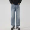 Moda Masculina Fengshe / Nova Coleção Outono-Inverno 2026 Jeans Americano Solto de Perna Larga Calças Longas Versáteis Masculinas