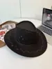 Chapéu de cowboy western estilo americano, chapéu de camurça jazz retrô étnico popular para exportação, aba larga para uso ao ar livre nas pastagens do oeste de Sichuan