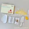Set de Tenedor Cuchillo Plato Desechables para Pastel Envío Envuelto en Película Caja de Regalo para Fiesta de Cumpleaños Juego de Cinco Piezas Vajilla para Mesa de Pastel