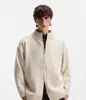 Nueva colección otoño/invierno 2024: Suéter de punto casual y de corte relajado, estilo retro americano, de cuello en V, prenda exterior de color liso para hombre