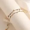 Pulsera Aogu Verano Nueva Moda Simple de Acero Inoxidable con Baño de Vacío e Incrustaciones de Circonita para Mujer, Accesorio de Mano Único y Versátil