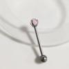 Aleación de titanio G23 circonita redonda clavo para lengua F136 rosca interna doble cabeza bola barra para lengua decoración piercing corporal oreja puente