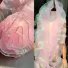 Todo el rollo de encaje de hoja de loto transparente color mágico malla degradada hilo de organza plisado tridimensional accesorios de ropa para vestidos de novia