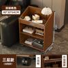 Carro Móvil Estilo Antiguo Mesa Lateral Avanzada para Sofá Estante Retro para Mesita de Noche Gabinete de Almacenamiento para Escritorio de Oficina