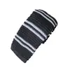 Gravata Tricô Casual Listrada Masculina Atacado, Gravata de Pescoço Estreita Slim Fashion, Gravata Tricô Plano Slim Masculina