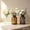 Jarrón de Vidrio de Boca Ancha con Rayas Verticales Personalizado, Jarrón de Flores de Lujo Ligero para Decoración de Sala de Estar, Jarrón Moderno para Arreglos Florales Hidropónicos Venta al por Mayor