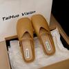 Pantuflas Baotou para Mujer 2025 Verano Nuevo Estilo Moda de Verano para Exterior Nuevas de Tacón Bajo Pedal Perezosas Planas Medias Pantuflas