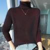 Suéter de visón cruzado de otoño e invierno, suelto, corto, con solapa alta, color sólido, grueso, camisa de base cepillada de lana