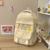 Mochila Escolar de Nuevo Estilo para Niñas, Diseño Moderno y Único de Bloques de Color, Alto Valor Estético, Adecuada para Grados 4-6 de Primaria y Secundaria, Estilo Academia, Mochila con Múltiples Compartimentos