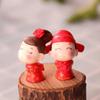 Adornos de Escena de Pareja de Boda de Estilo Tradicional Chino Suculentas en Maceta Micro Paisaje DIY Personajes