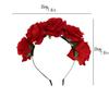 Tiara de veludo artificial com 5 rosas, guirlanda de casamento, faixa de cabeça, enfeite de cabeça para madrinha de casamento, boêmio