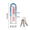 Cerradura de puerta de vidrio para tiendas, puerta doble, fachada comercial, cerradura en forma de U, cerradura larga y gruesa, varilla larga, antirrobo, cerradura duradera en forma de U
