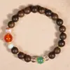 Nuevo Estilo Chino Brunei Seda Suave Madera de Ágar 8mm Pulsera de Hilo Único para Hacer Manualidades Cuentas para Rezar Cuerda para la Mano Cuerda de Rosario Cuentas Adorno Cultural Retro para Jugar