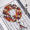 Pulsera de Madera de Agar Natural con 108 Cuentas de Oración, Sándalo Verde, Ciprés, Sándalo Negro, Palo de Rosa, Cuentas Budistas de Madera de Seis Vías y Pulsera Cultural