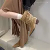 Botas de Cano Curto com Bico Fino para Mulheres 2026 Novas Botas de Outono Inverno para Mulheres Botas Curtas Salto Grosso Botas Chelsea Botas Curtas Franzidas para Mulheres