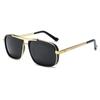 Óculos de Sol Harley Novos Transfronteiriços, Óculos de Sol Fashion para Dirigir, Armação Grossa Retro Ponte Dupla Metal Punk Óculos de Sol Masculinos