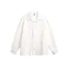 Camisa de manga larga con textura de burbujas de agujero vertical, blanco lechoso fresco, estilo francés, holgada y favorecedora, adecuada para el uso diario y la protección solar, para hombres y mujeres