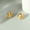 Pendientes Vintage Cepillados de Plata de Ley 925 para Mujer, Pendientes Versátiles de Alta Gama con Incrustación de Diamante de Gota de Agua y Diseño Hueco, Al por Mayor