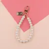 Llavero de Corazón de Perla para Niña Linda Cadena de Perlas Cabeza de Belleza Accesorios Colgantes Simples Colgante para Llavero de Teléfono Móvil Colgante