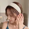 Faixa de Cabeça Larga Preta com Bolinhas Estilo Coreano para Mulheres, Adequada para Lavar o Rosto, Design de Coroa Alta, Uso Diário, Novo Modelo 2026 Acessório de Cabelo