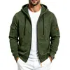 Sudadera con capucha y cremallera para hombre, peso pesado, suelta, con felpa interior, estilo europeo y americano, transfronteriza, para hombre, múltiples bolsillos, chaqueta casual para hombre, venta al por mayor