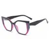 Novos Óculos Fashion Anti-luz Azul TR90 Femininos Europeus e Americanos Contraste de Cores Armação Retangular Lentes Planas Óculos de Armação Grande Ins