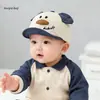 Gorros para Bebé para Primavera y Otoño, Estilo Delgado, Reversible, para Niños y Niñas, Gorra de Béisbol de Dibujos Animados para Proteger del Sol, Elegante y Lindo con Visera Suave