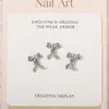 LZ Nueva Manicura de Corte Alto Joyería de Circonita Lazo Cinta Conservación del Color Lujo Ligero Blanco Cristalino Mariposa Diamante para Uñas Joyería